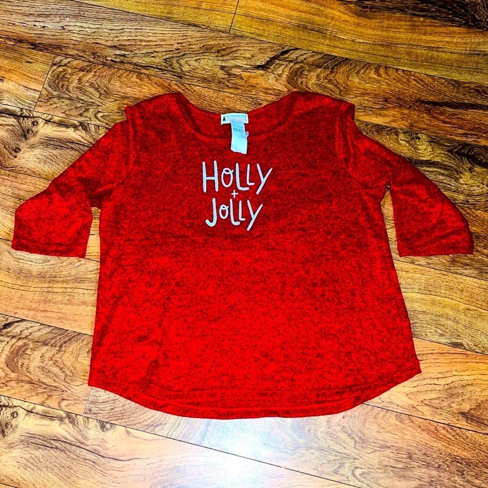 Festive Red Women's Long Sleeve Tops (2)